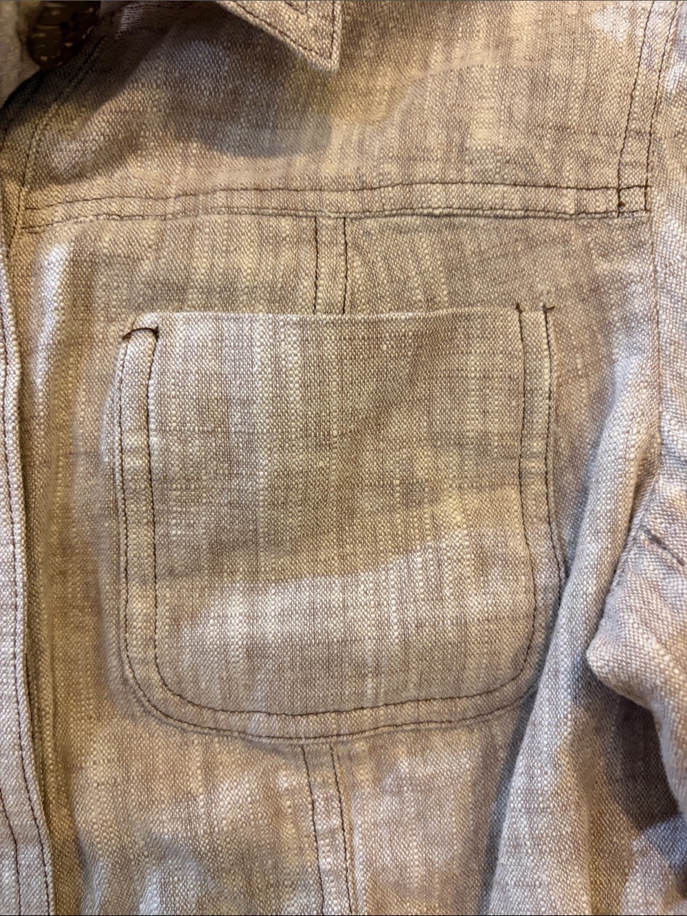 Chapter One Beige Button-Front Linen Jacket - Picture 4 of 7